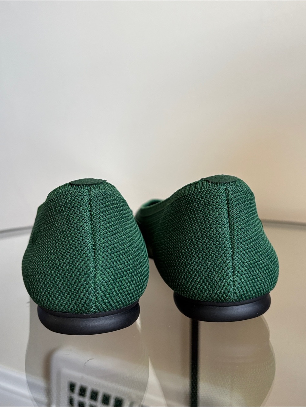 Women's Green Knit Ballet Flats - Picture 6 of 10